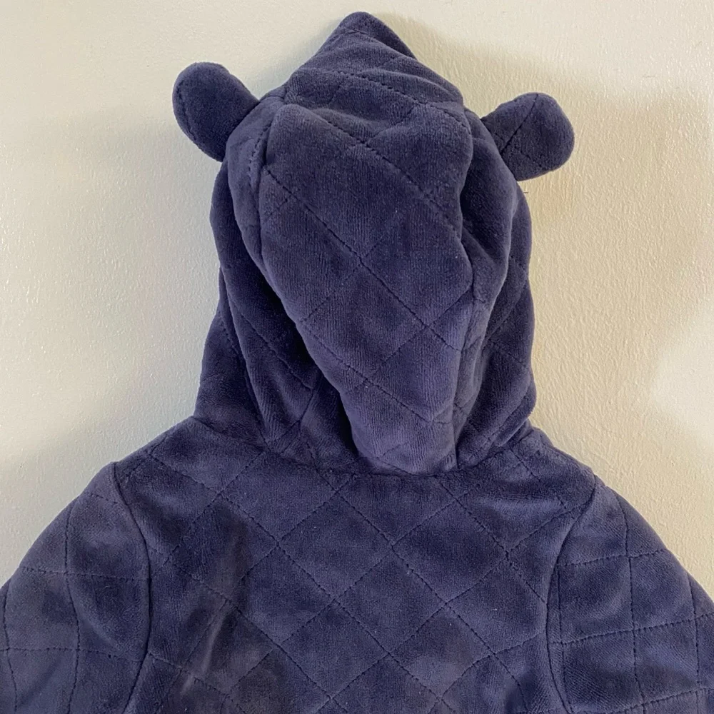 Baby Quilted Navy Blue One-Piece